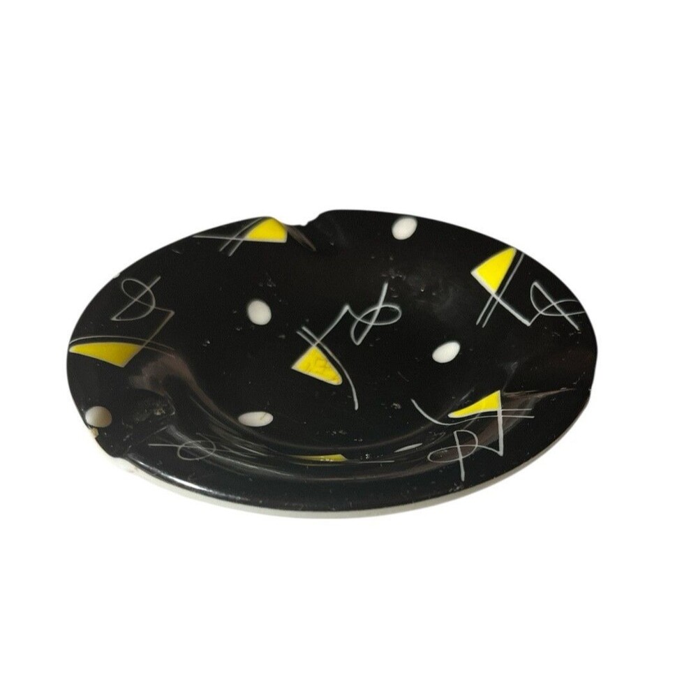 Vintage Plastex P-6 Mid Century Modern Plastic Ashtray 1960s Geometric 5-1/4"